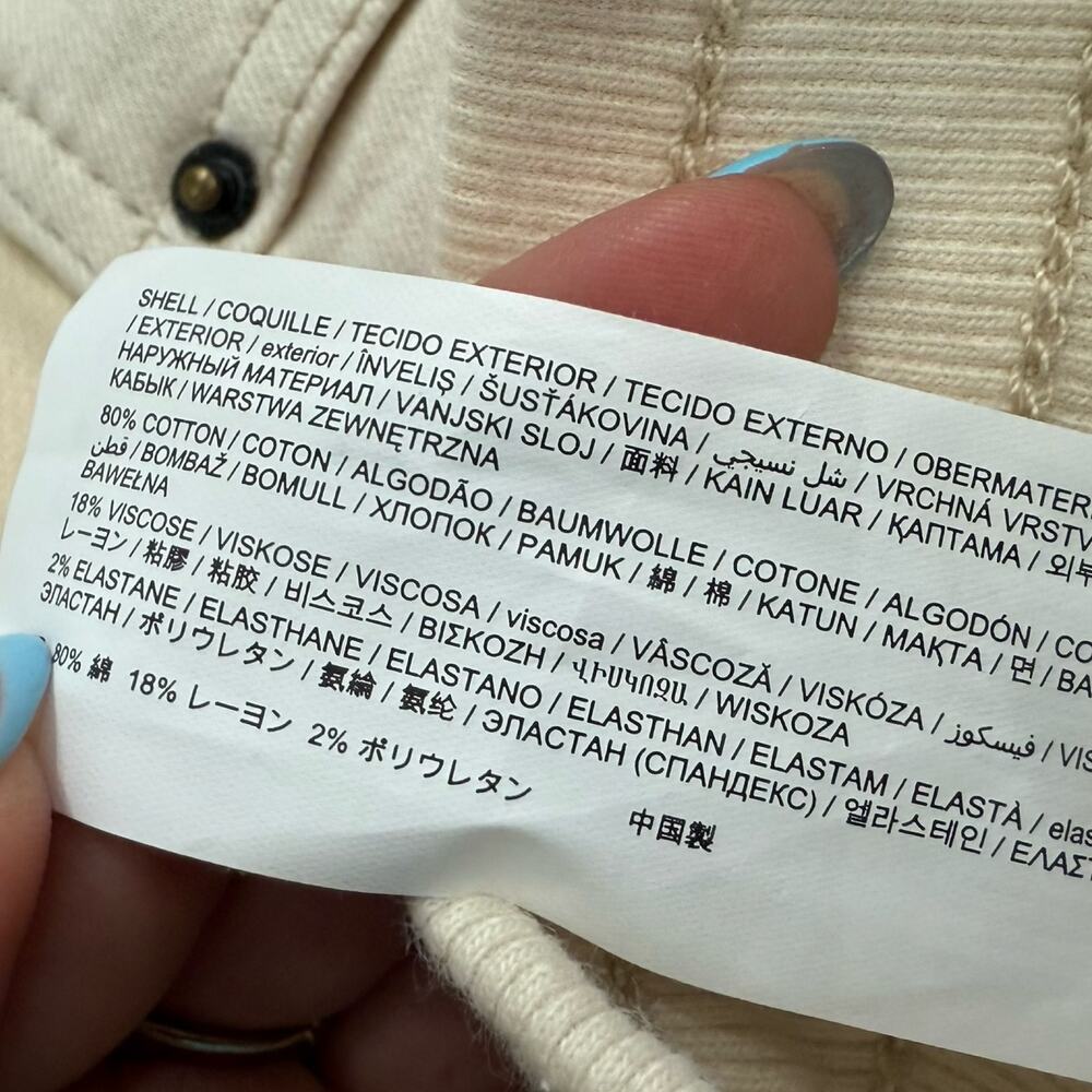 Desigual Cream Ecru Floral Embroidered Jogger Lita Raw Hem Jeans size S NEW Tags - Picture 10 of 12